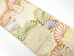 アンティーク　菊に笠松模様織り出し袋帯（材料）